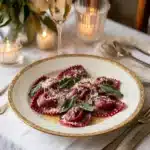 Heart-Shaped Beet & Ricotta Ravioli