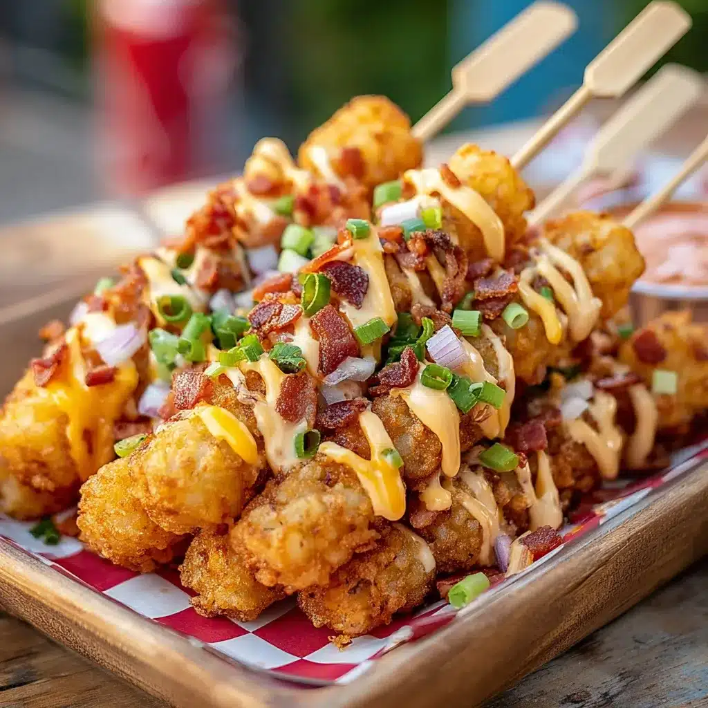 Loaded Tater Tot Skewers