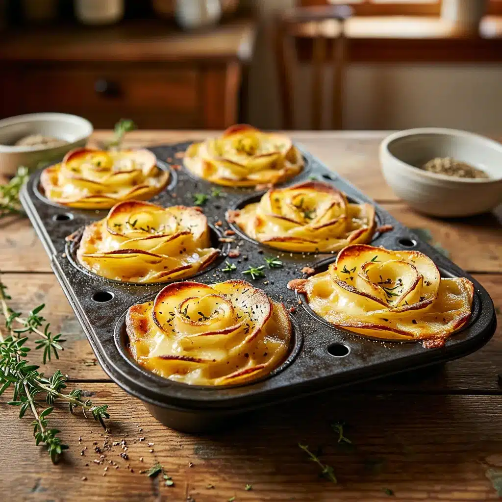 Rose-Shaped Potato Gratin Stacks