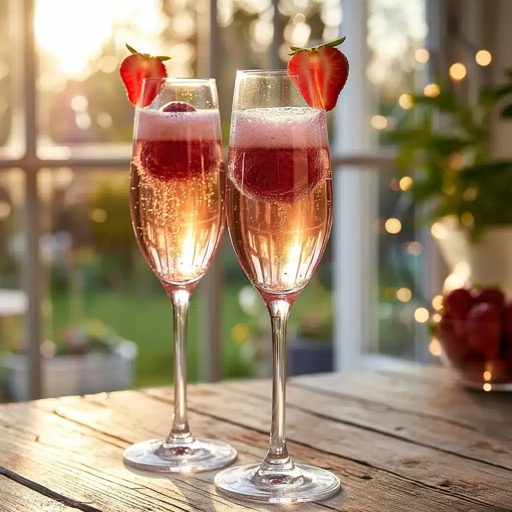 Strawberry Champagne Floats