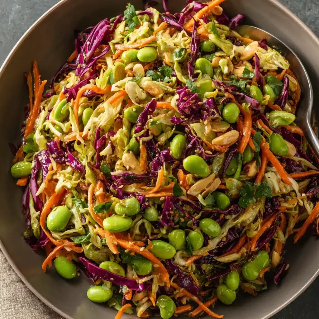 Cabbage and Edamame Salad with Sesame Ginger
