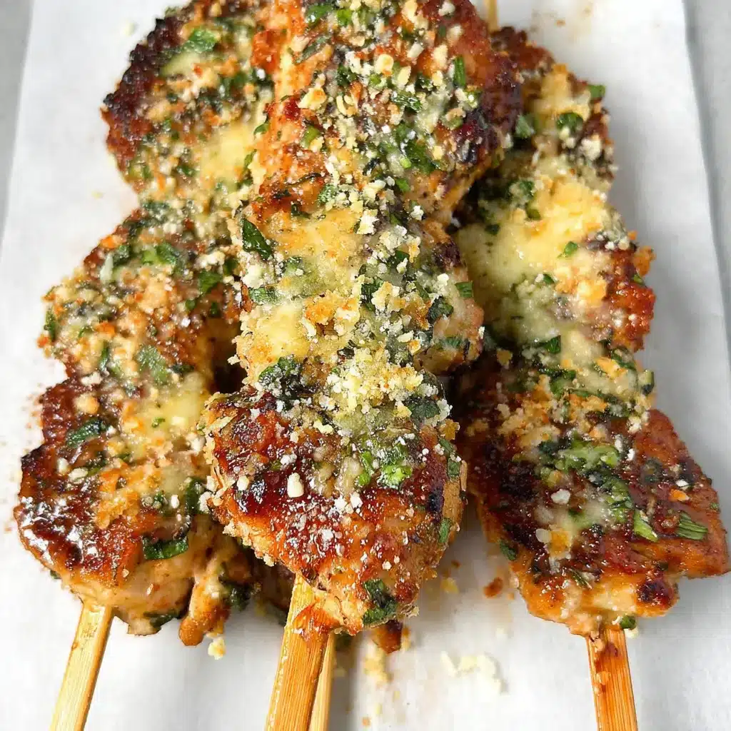 Garlic Parmesan Chicken Skewers