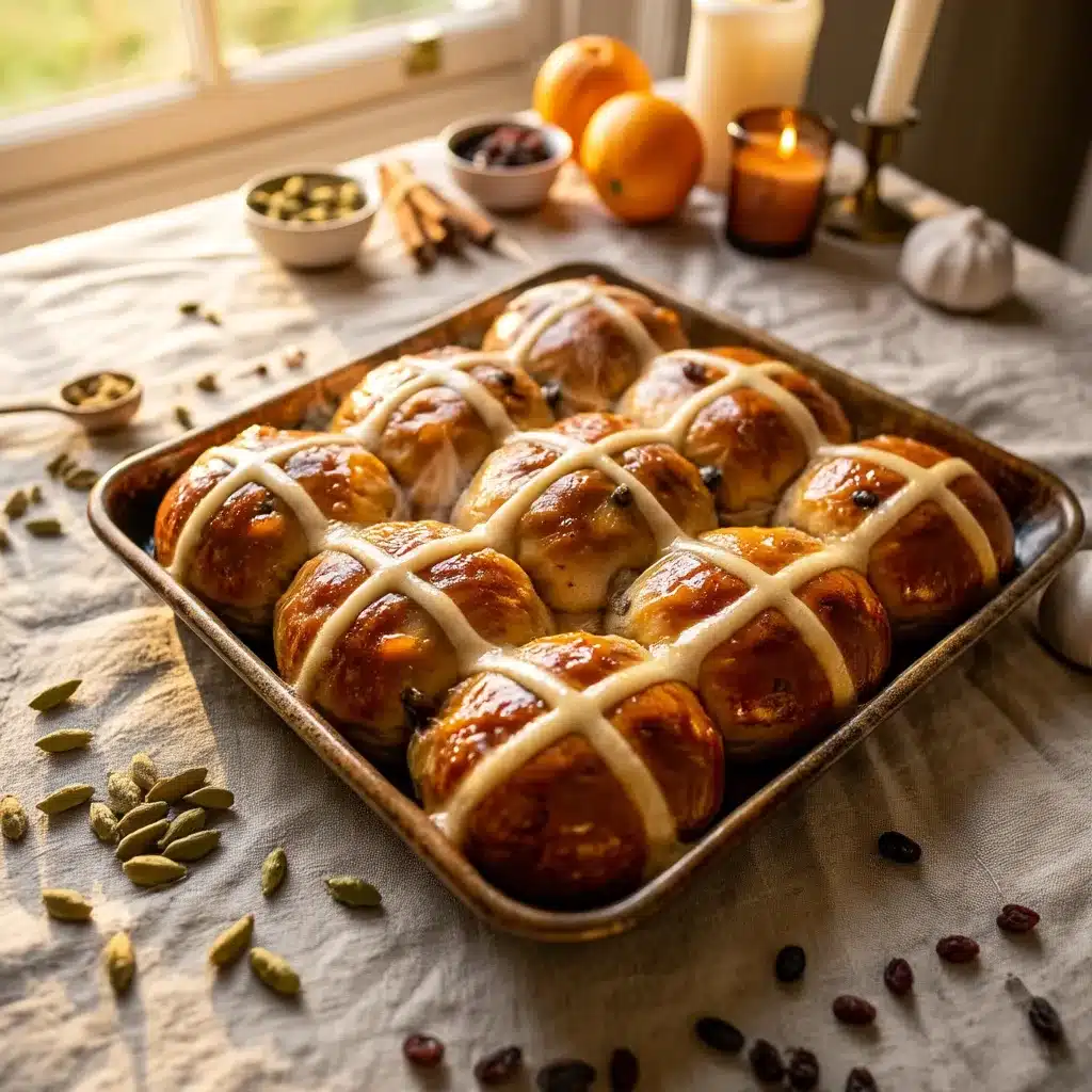 Hot Cross Buns with Cardamom