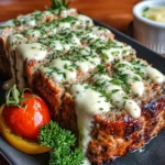 Mediterranean Meatloaf with Garlic Herb Sauce