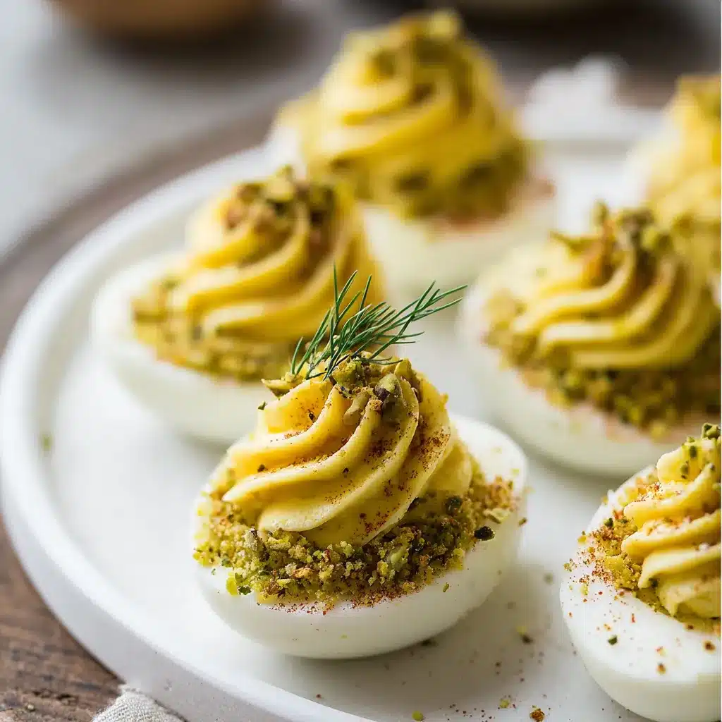 Pistachio-Crusted Deviled Eggs