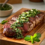 Roasted Steaks with Mint Gremolata