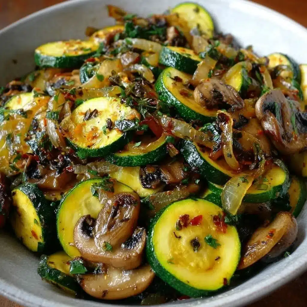 Sauteed Zucchini Mushrooms and Onions