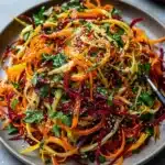 Shaved Rainbow Carrot Sesame Salad