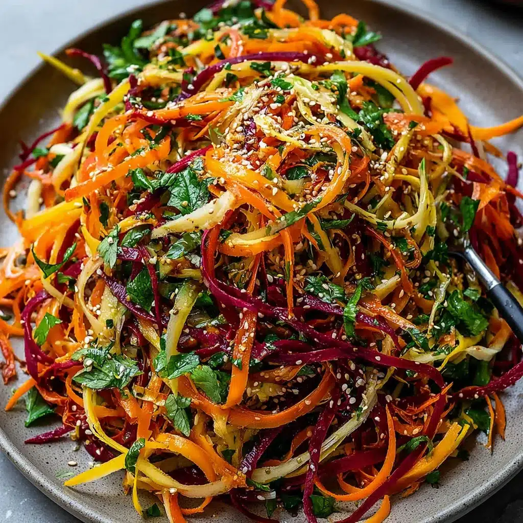 Shaved Rainbow Carrot Sesame Salad