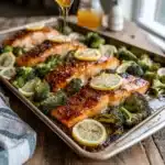Sheet Pan Hot Honey Salmon & Broccoli