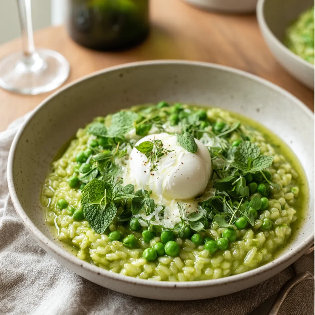 Spring Pea & Burrata Risotto