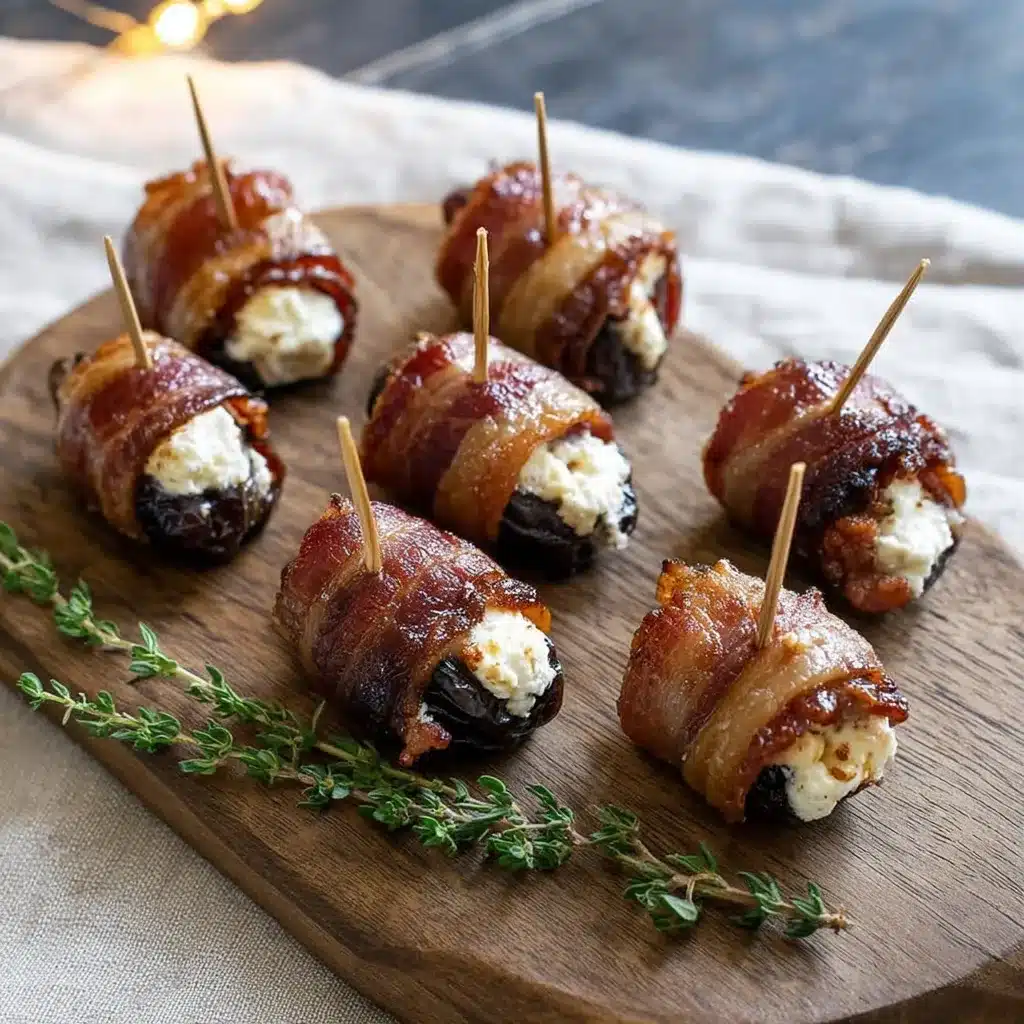 Bacon-Wrapped Dates Stuffed with Goat Cheese