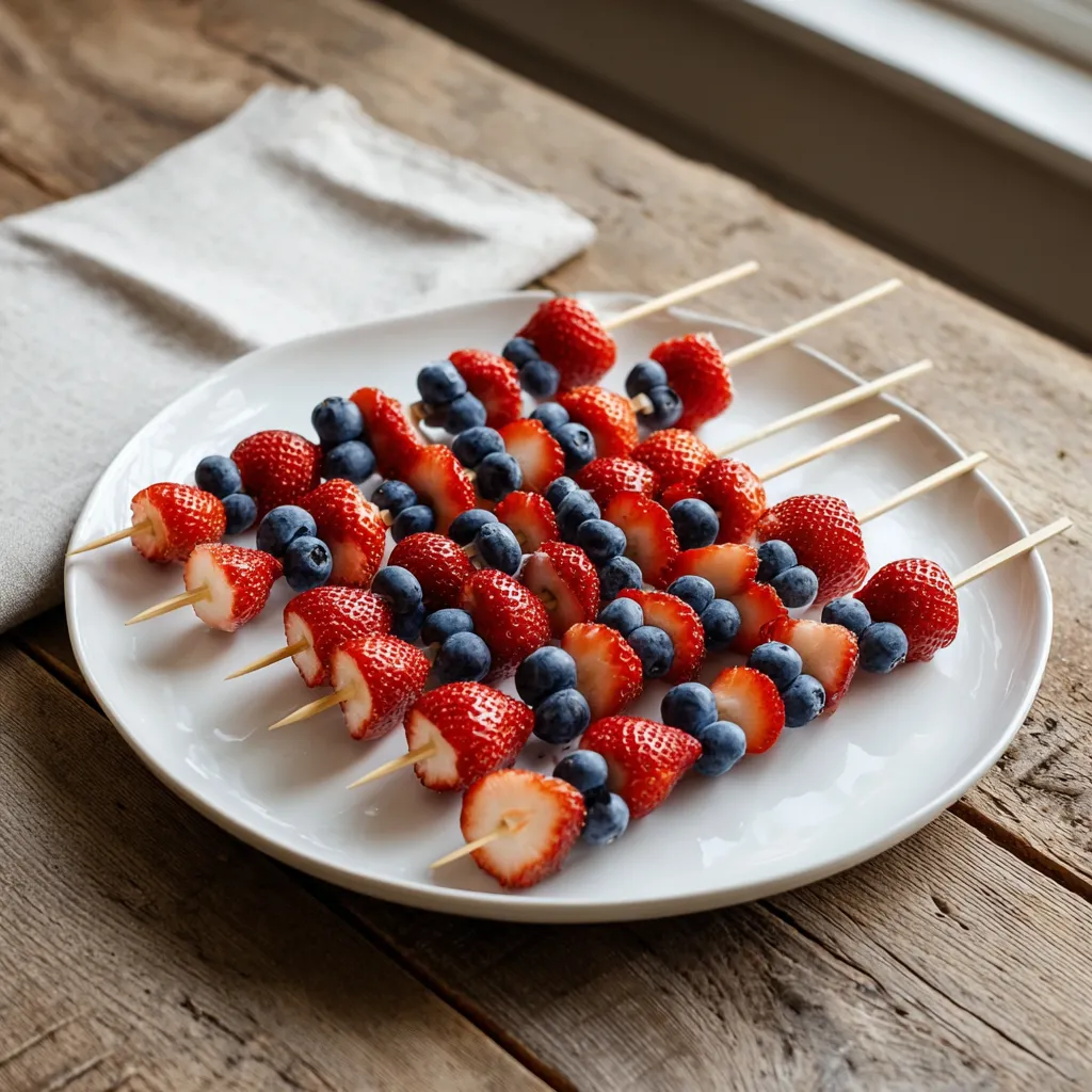 Blueberry and Strawberry Skewers