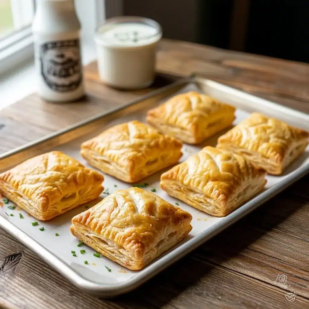 Buffalo Blitz Bites (Puff pastry stuffed with buffalo chicken dip)