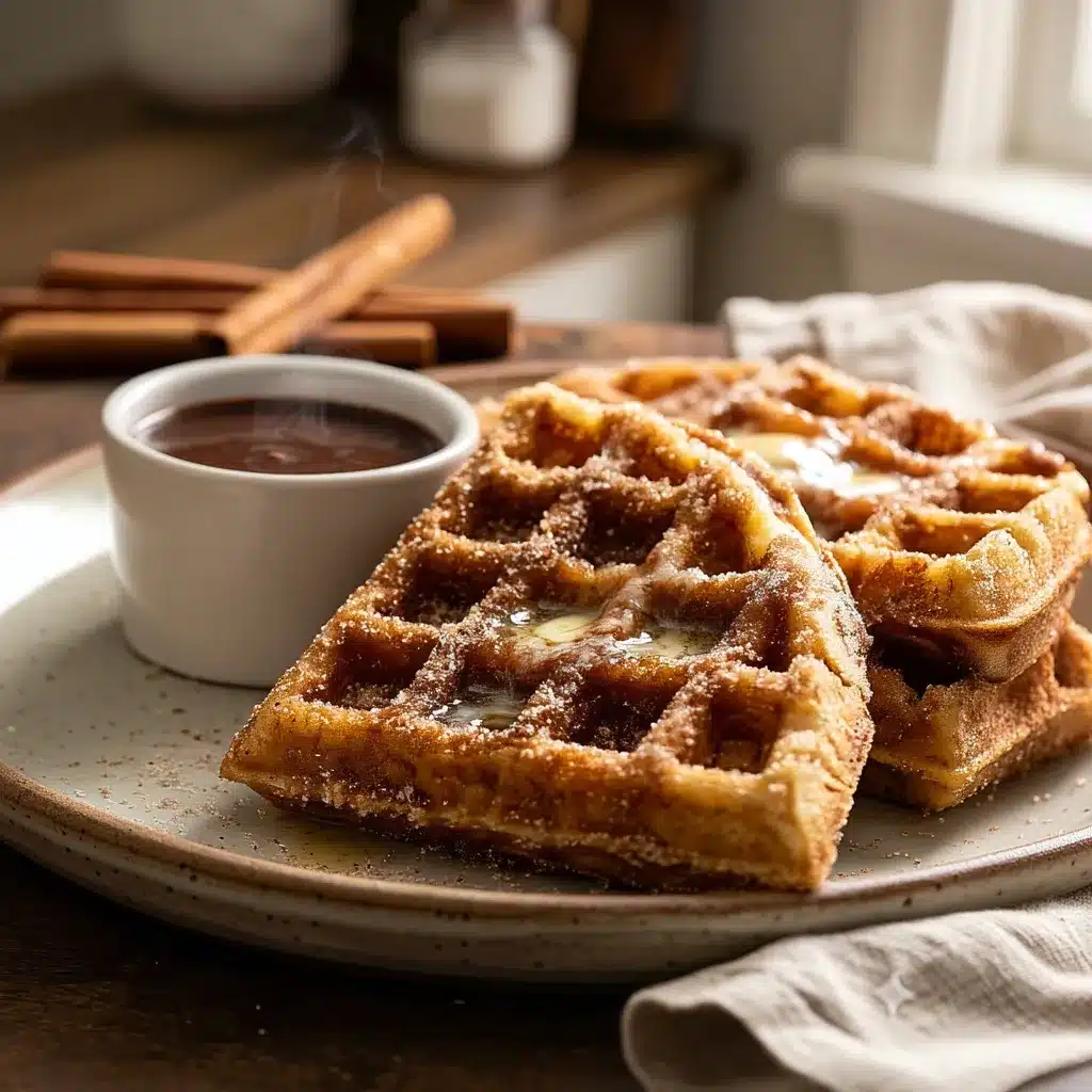 Churro Waffles with Mexican Chocolate