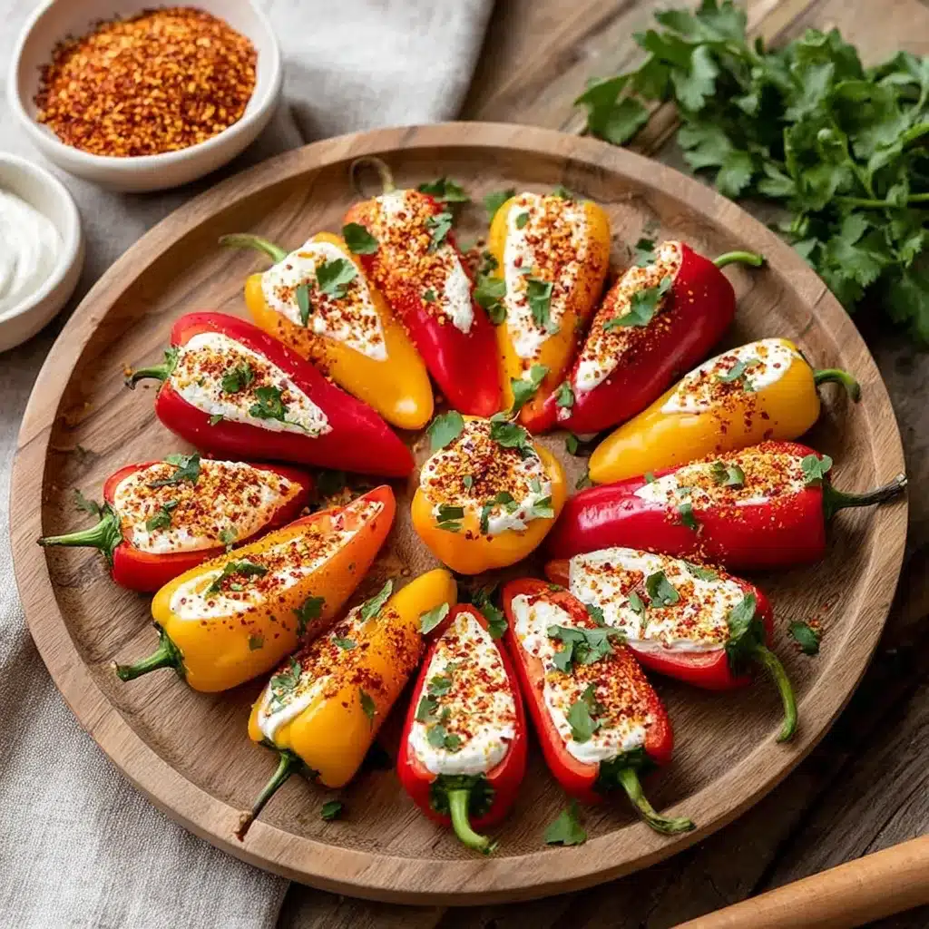 Cream Cheese Stuffed Mini Sweet Peppers with Tajin