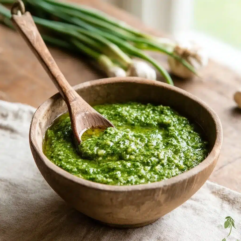Easy Garlic Scape Pesto