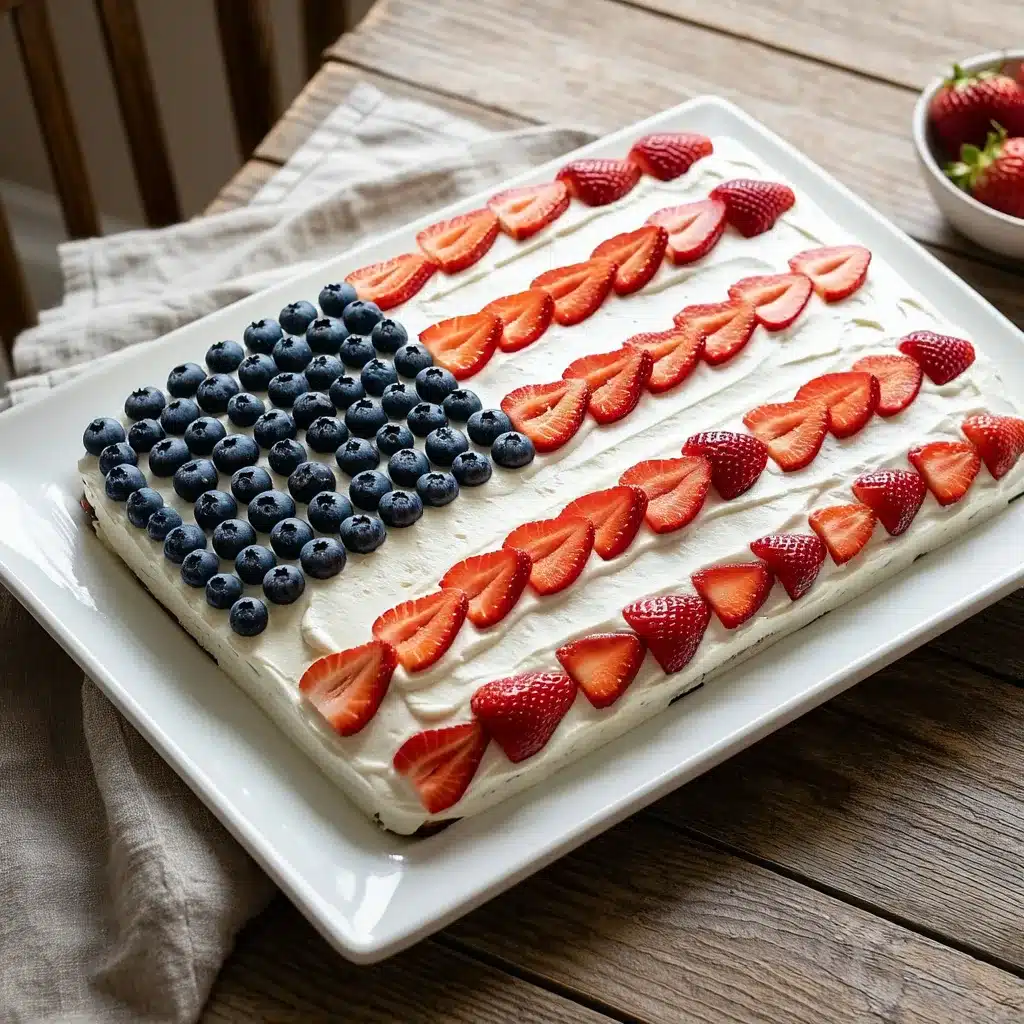 Fresh Berry Chantilly Flag Cake