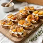 Grilled Apricot and Goat Cheese Crostini