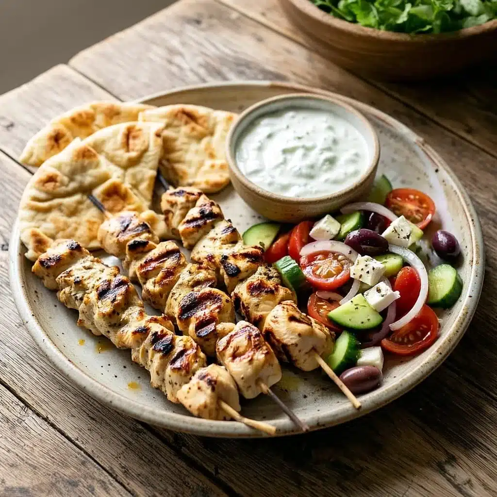 Healthy Greek Chicken Souvlakis