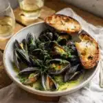Mussels in White Wine Garlic Sauce