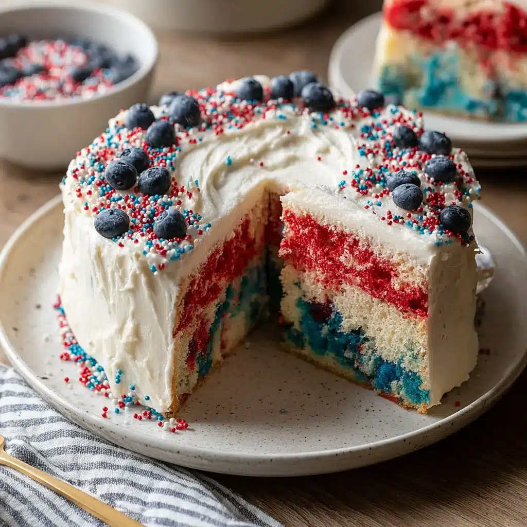 Patriotic Firecracker Poke Cake