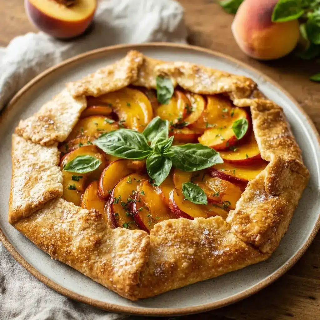 Rustic Peach and Basil Galette