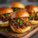 Sloppy Joe Sliders with Crispy Onions