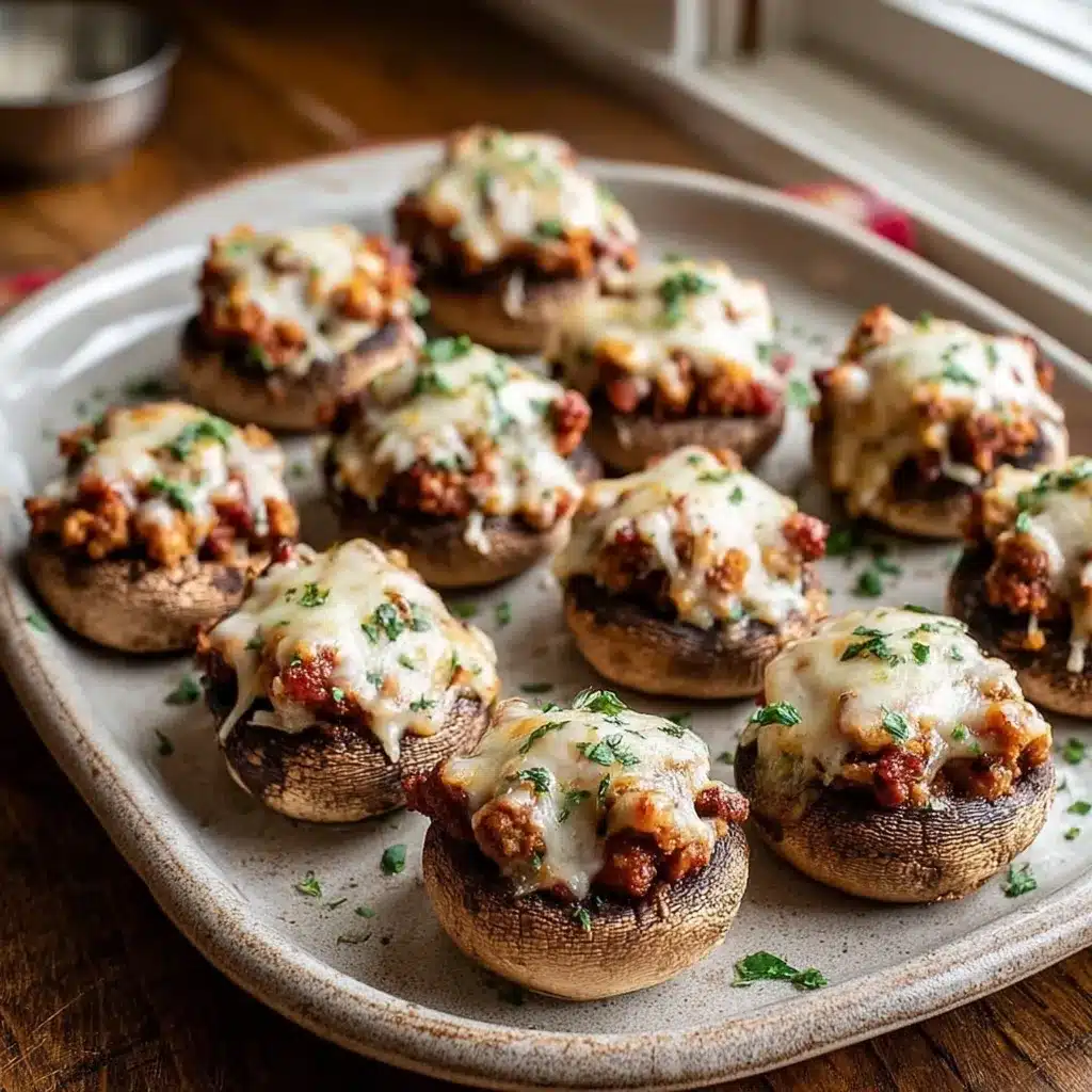 Spicy Sausage Stuffed Mushrooms