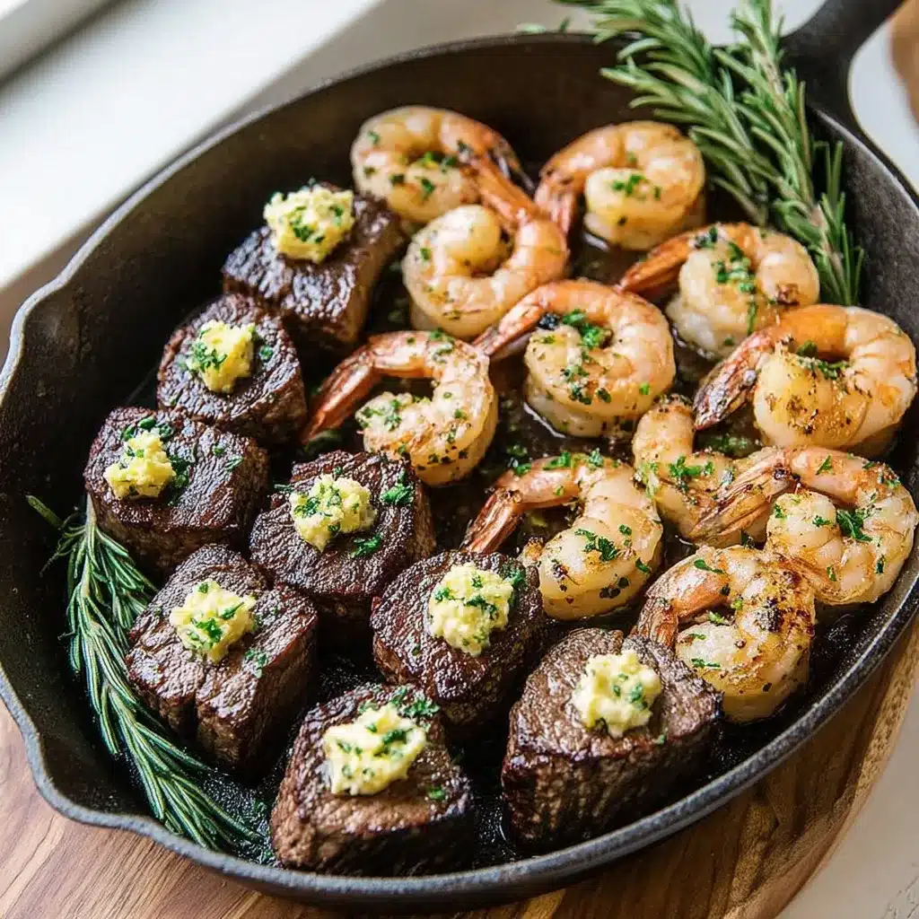 Surf and Turf Steak Bites with Garlic Butter