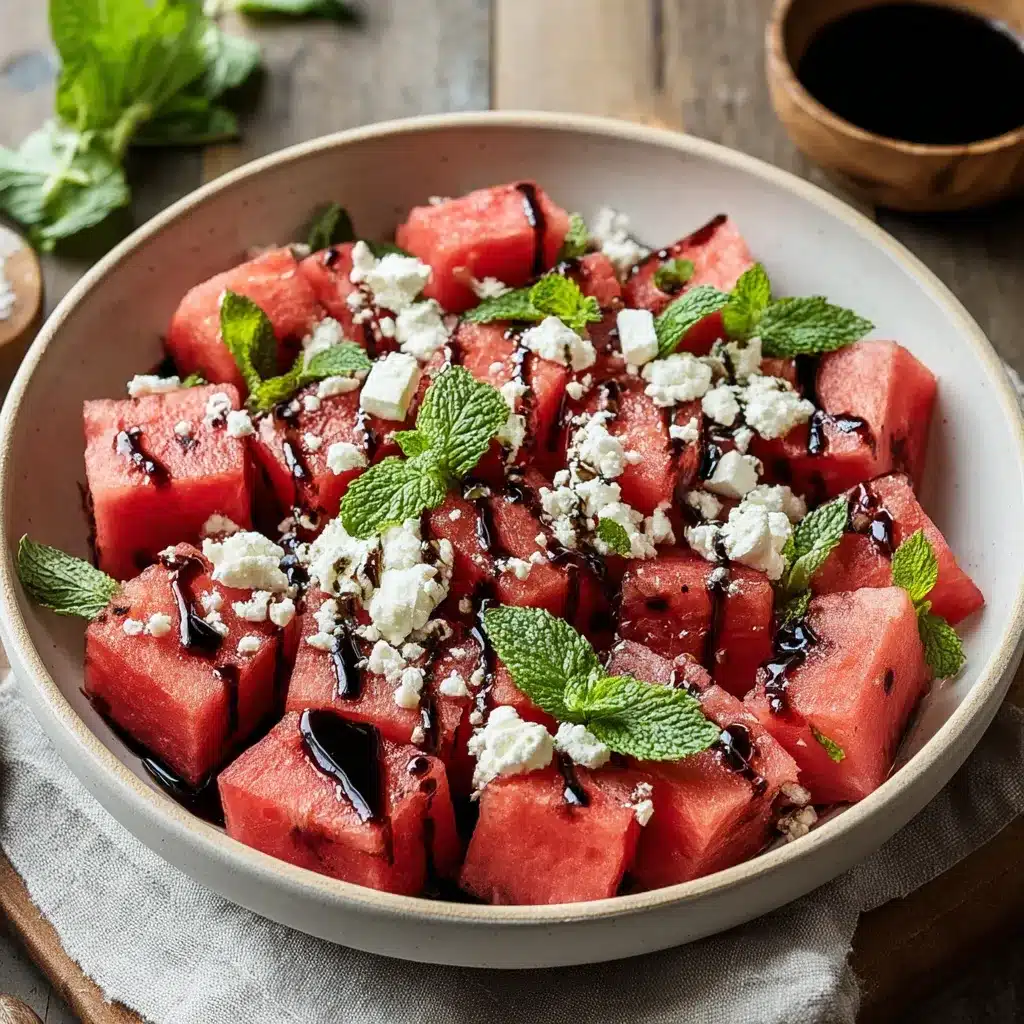 Watermelon and Feta Salad with Balsamic Glaze