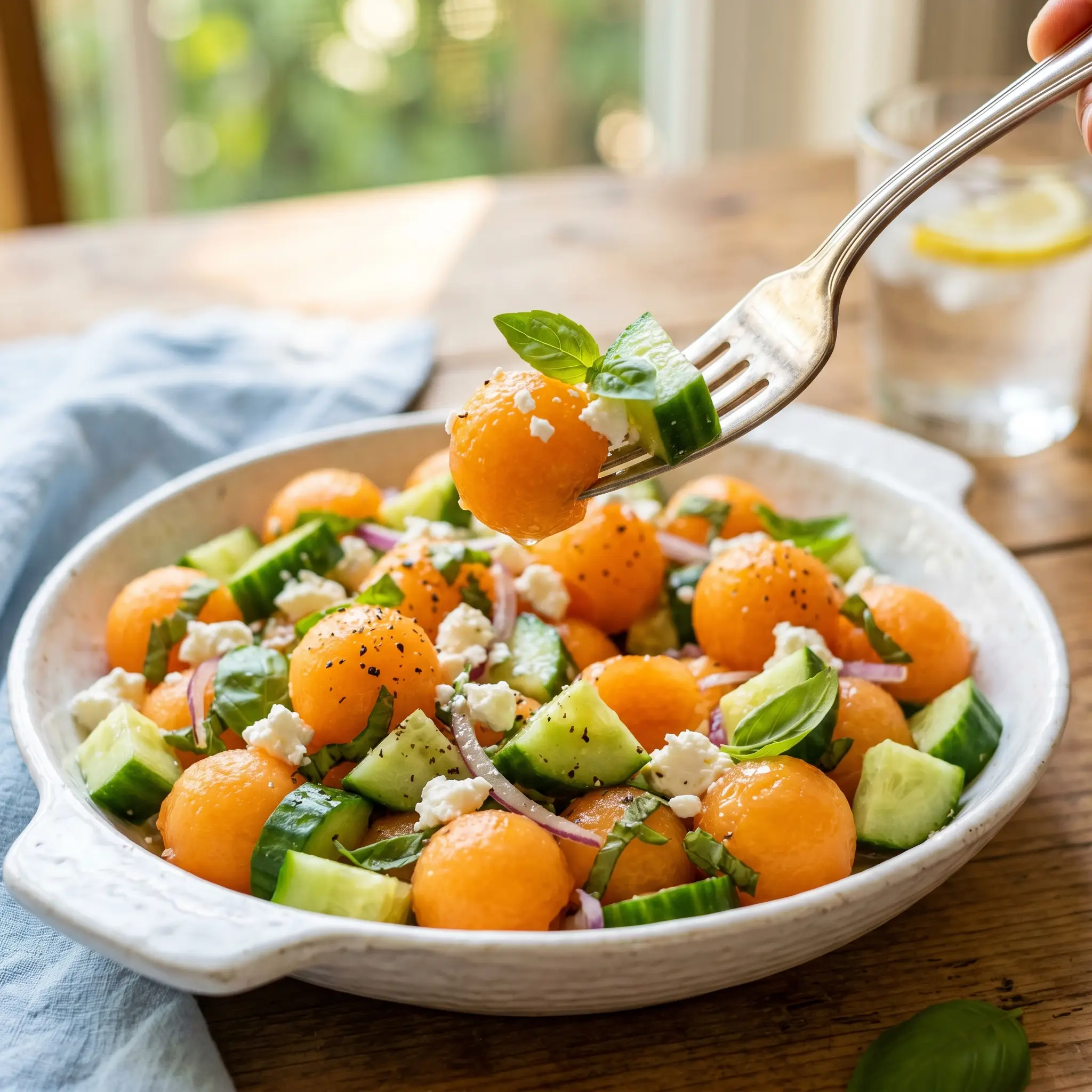 Cantaloupe and Cucumber Salad