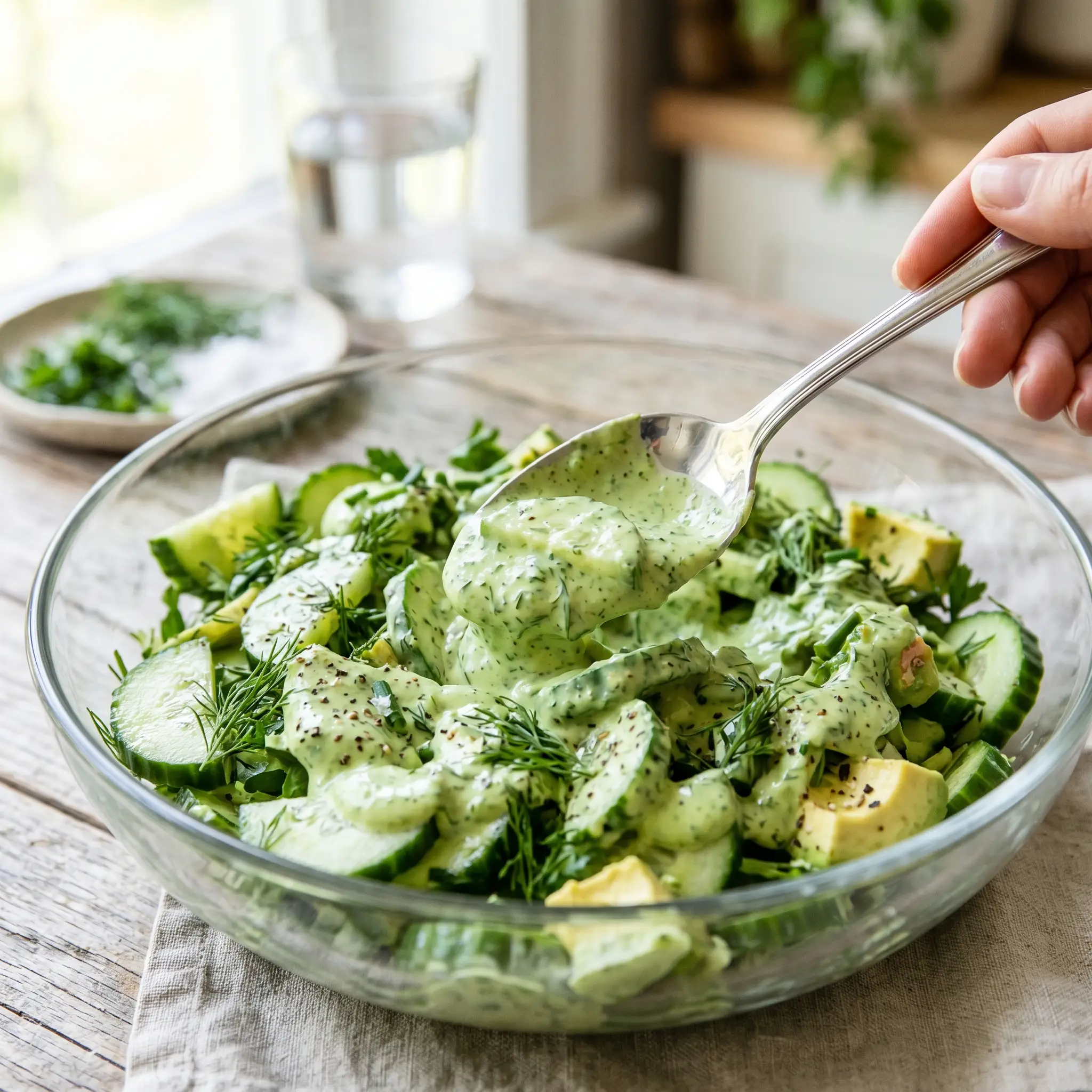 Green Goddess Cucumber Salad