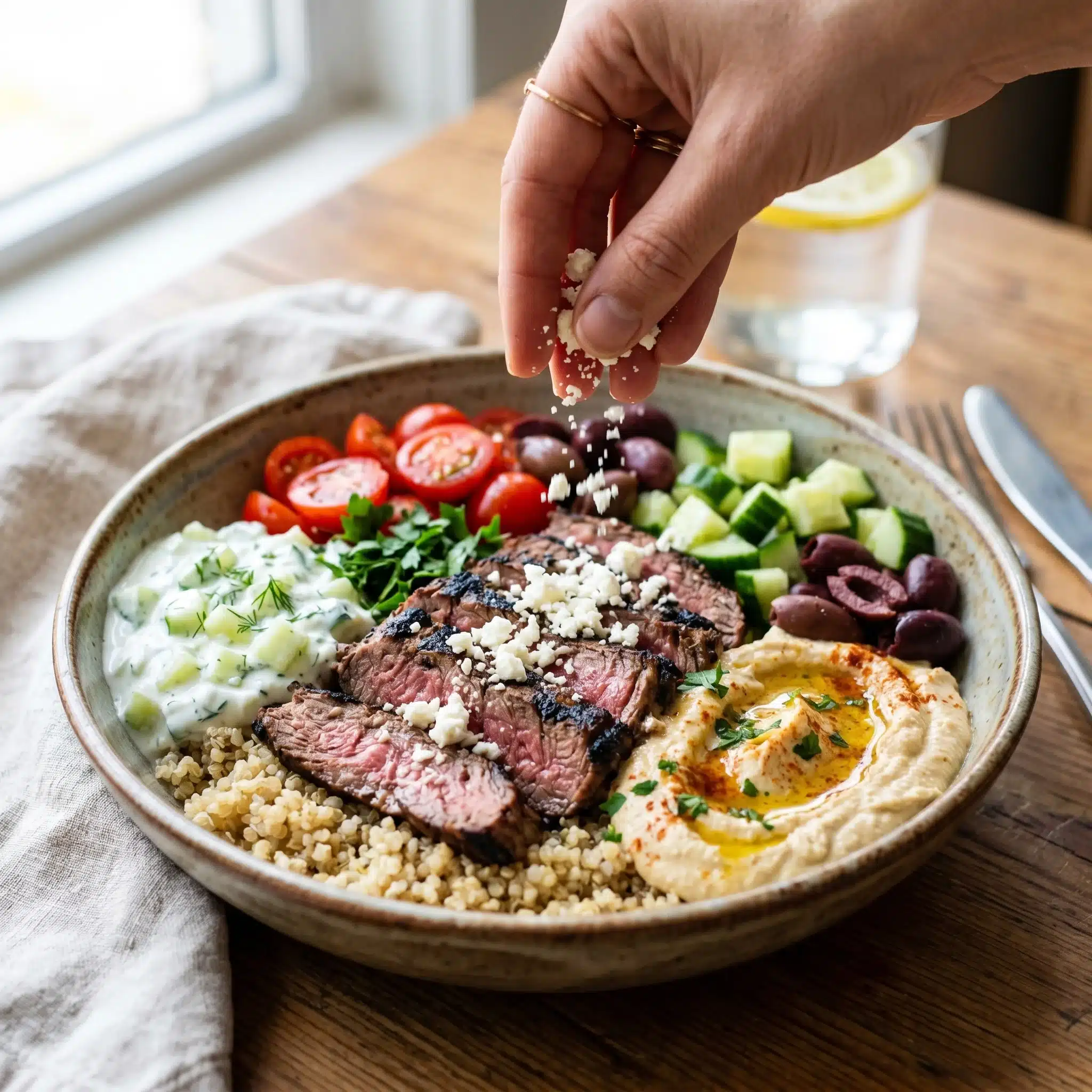 Mediterranean Flank Steak Bowls