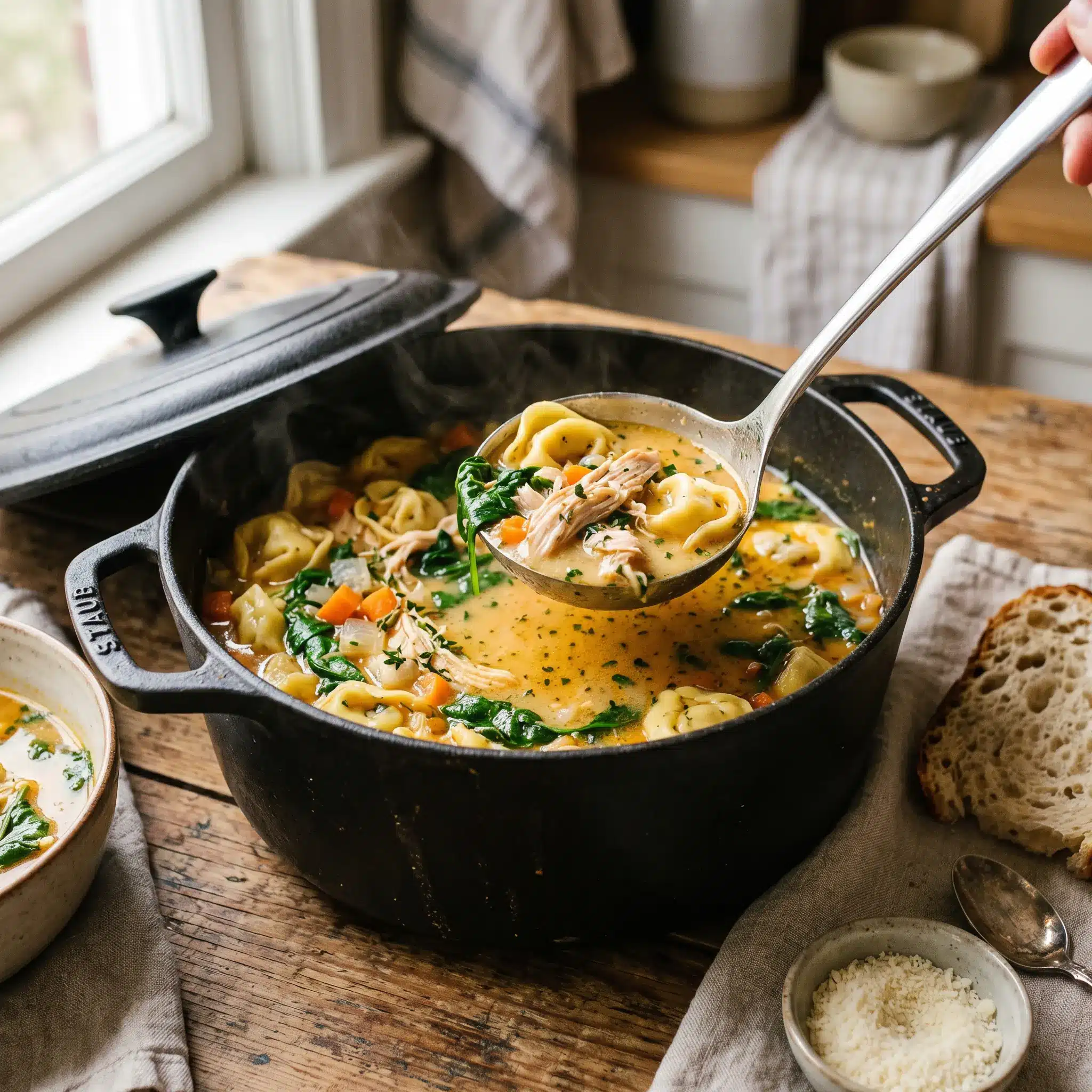 Rotisserie Chicken Tortellini Soup