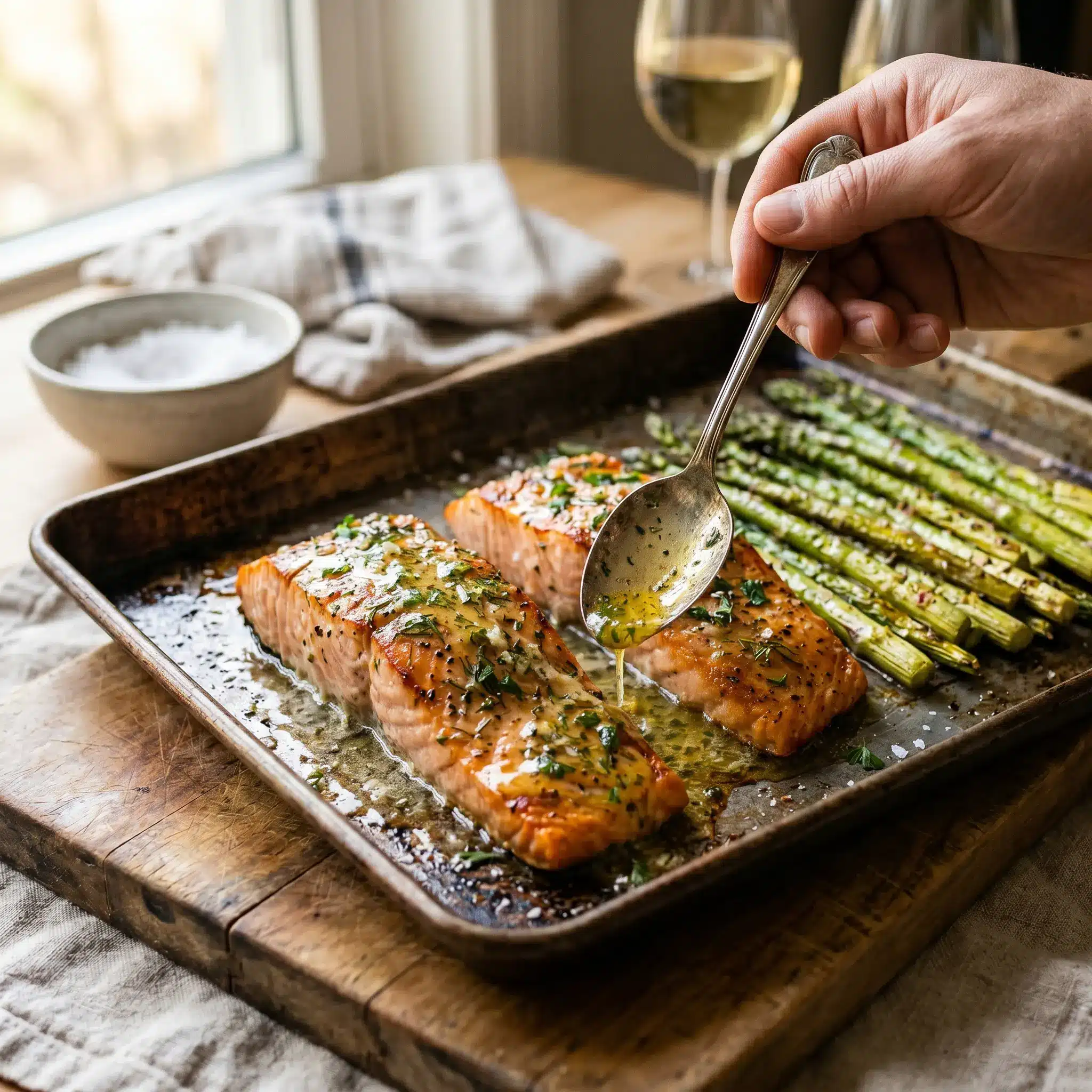 Sheet-Pan Garlic Butter Salmon & Asparagus