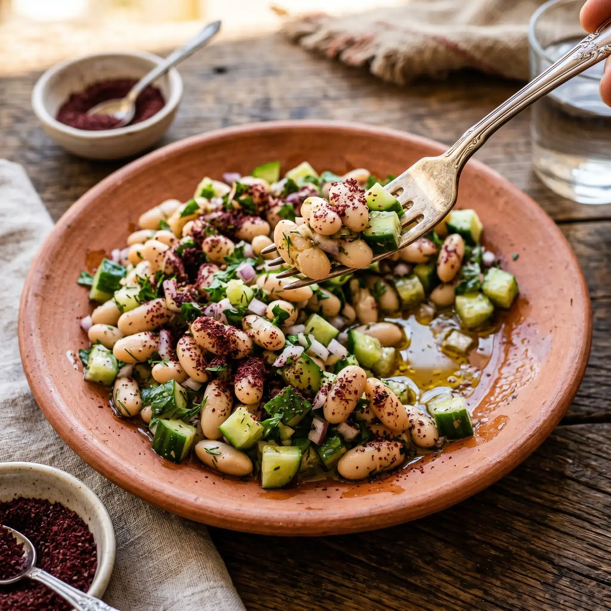 White Bean, Cucumber, and Sumac Salad