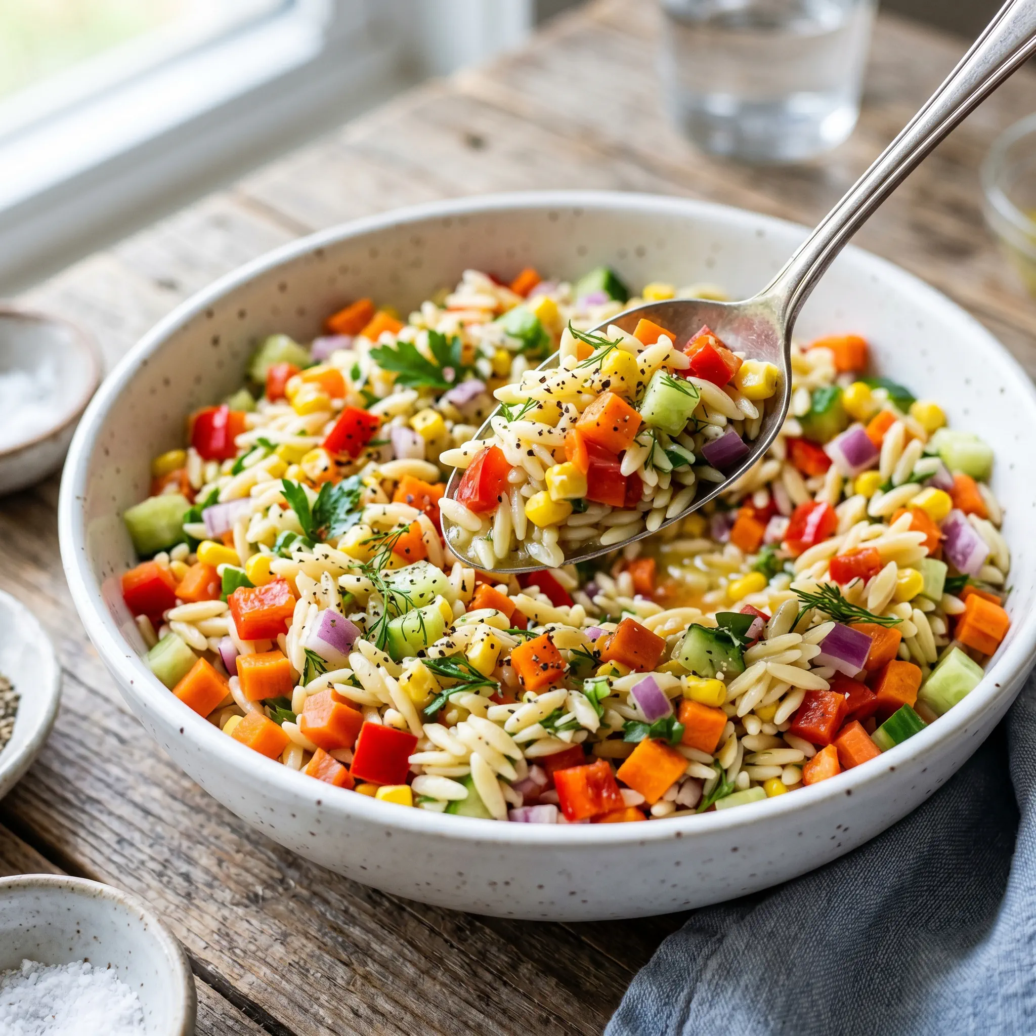 Rainbow Orzo Salad