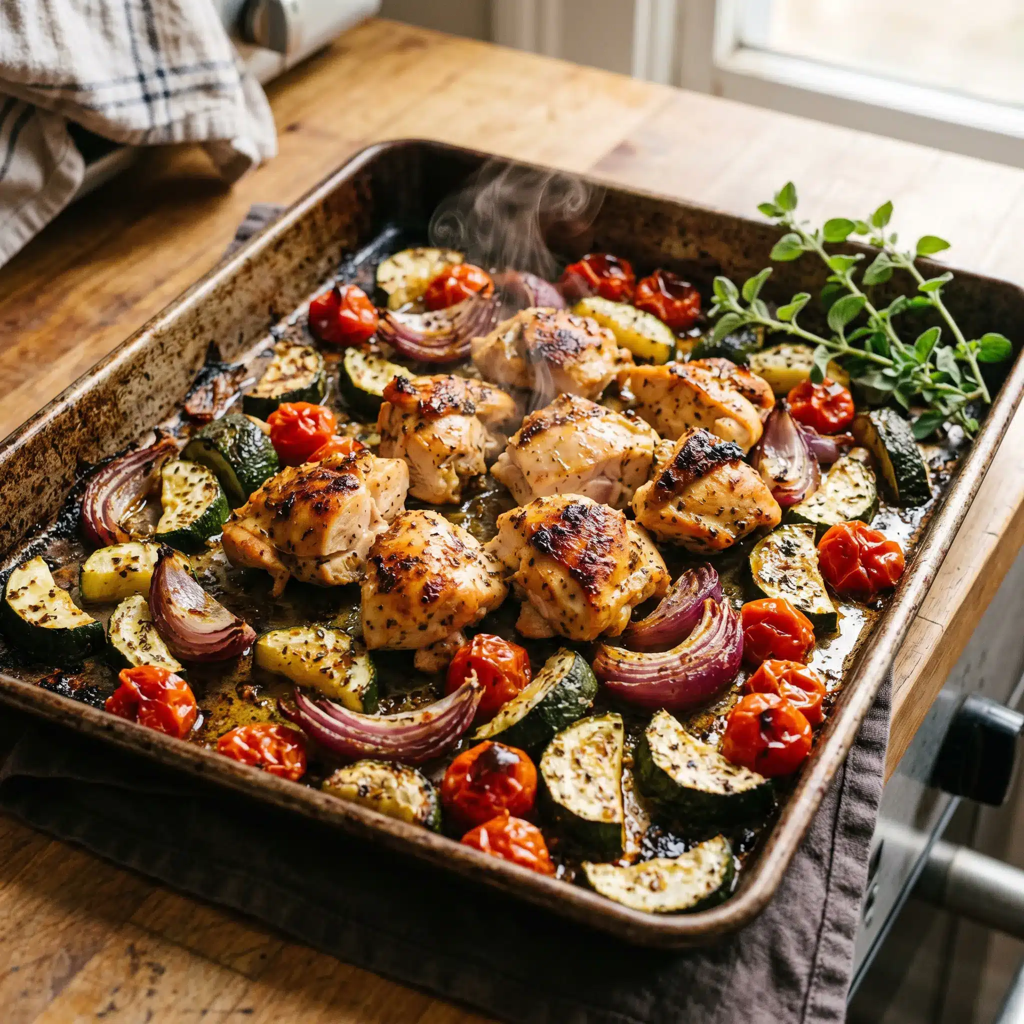 Sheet Pan Greek Chicken and Vegetables